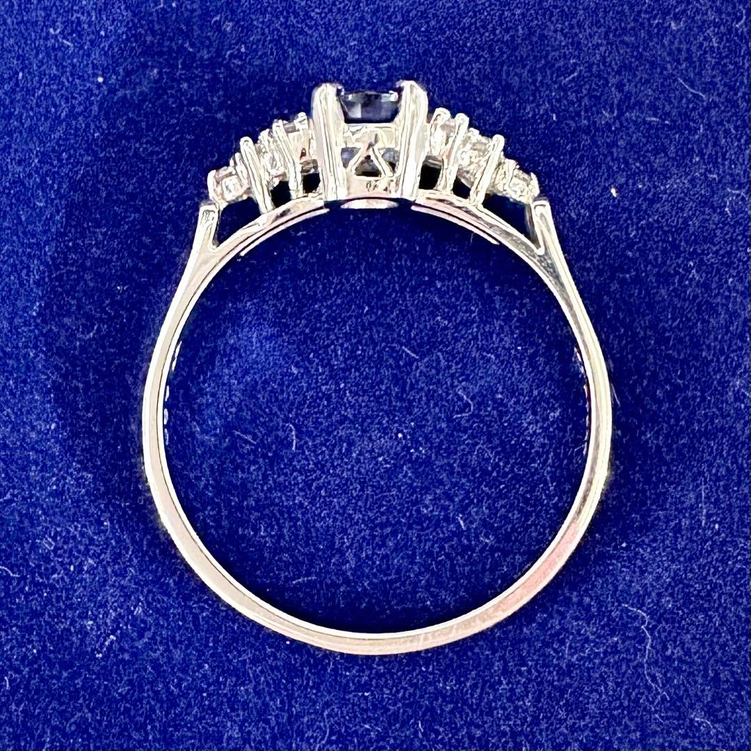 PT950 サファイア0.59ct ダイヤモンド デザインリング