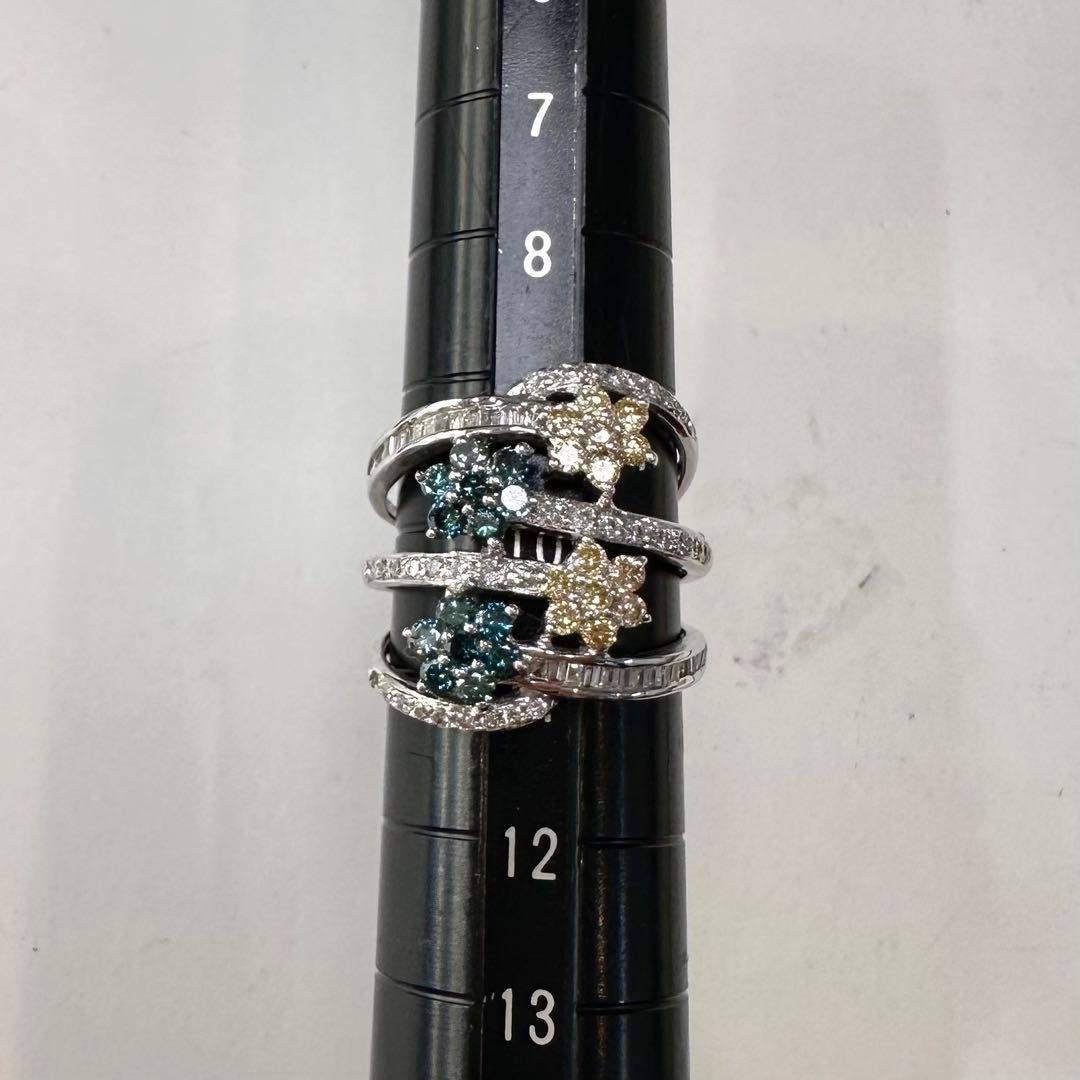 K18 ダイヤモンド フラワー デザインリング 1.23ct