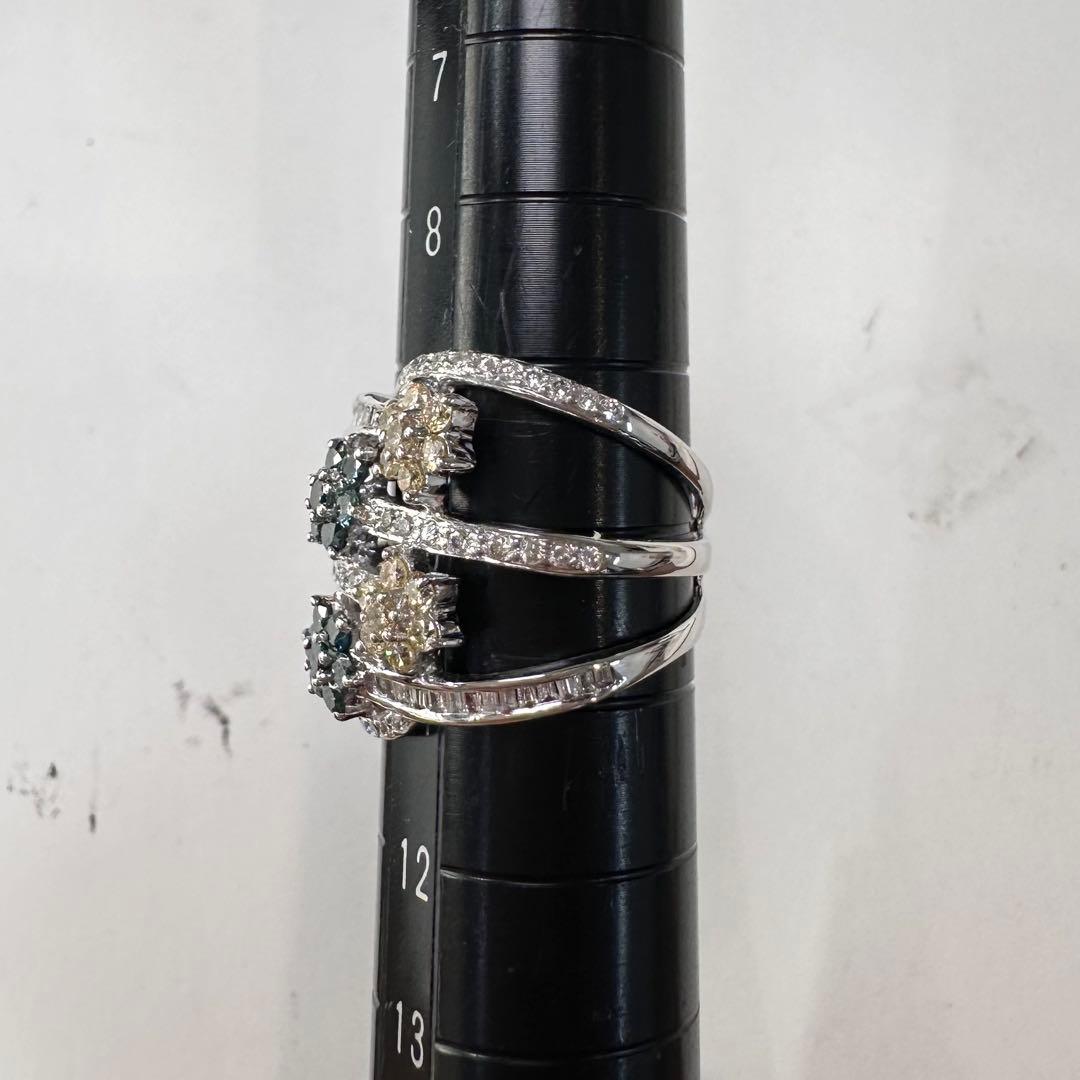 K18 ダイヤモンド フラワー デザインリング 1.23ct