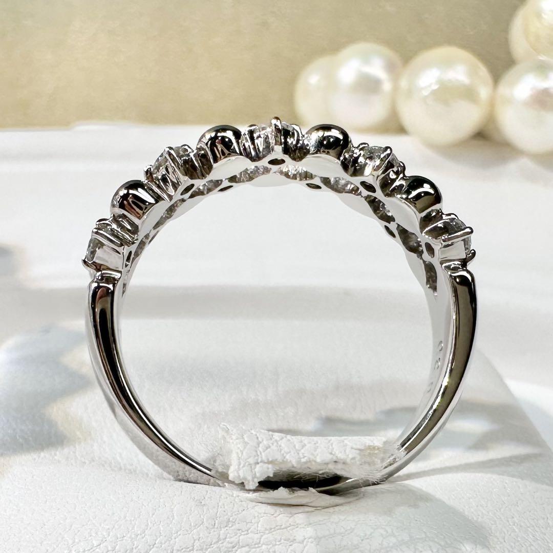 【美品】PT900 ダイヤモン0.30ctリング 立体デザインが