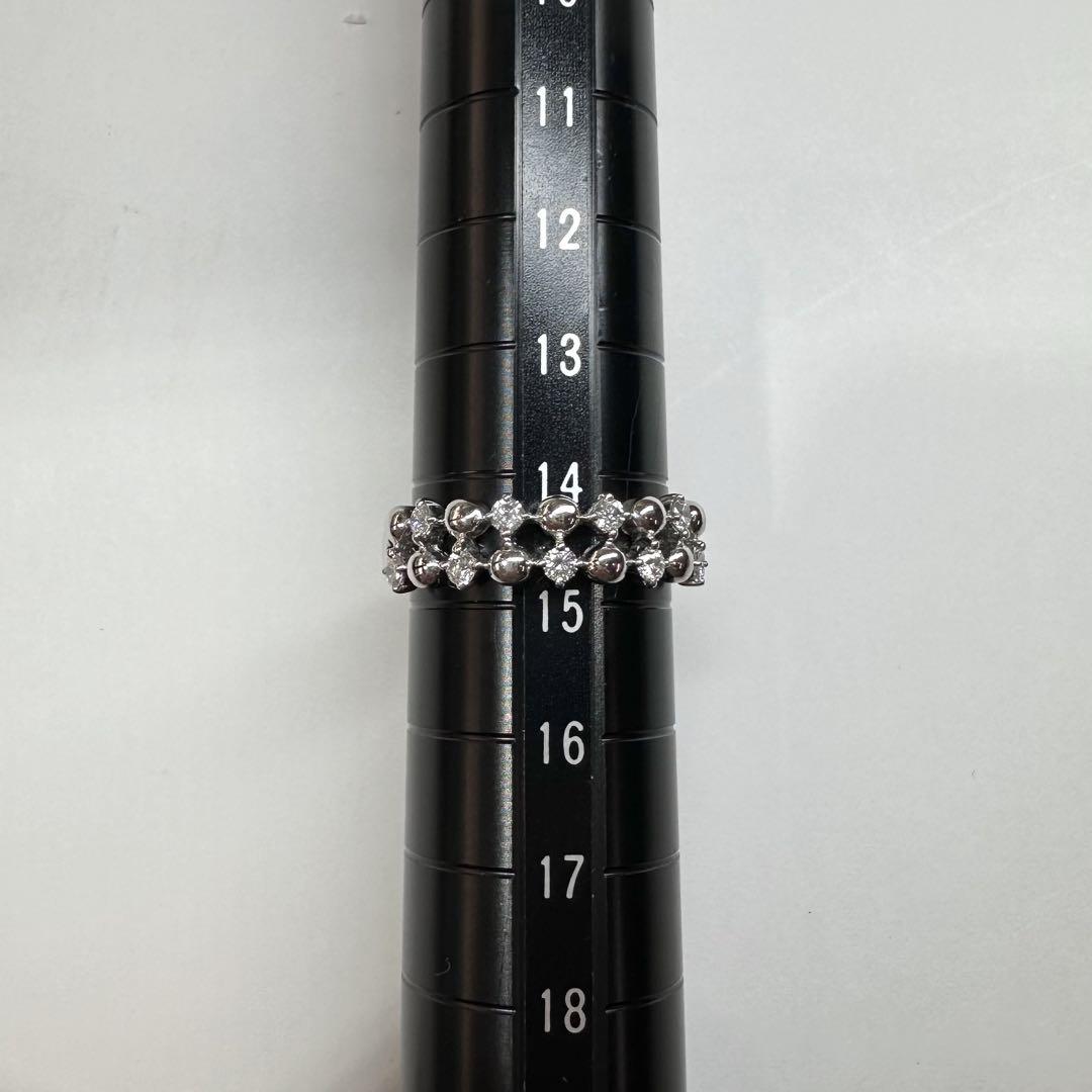 【美品】PT900 ダイヤモン0.30ctリング 立体デザインが