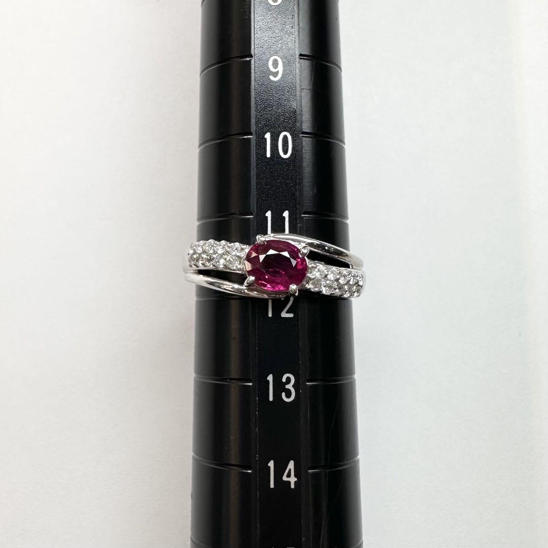 【美品】PT900 ルビー 0.75ct リング ダイヤ