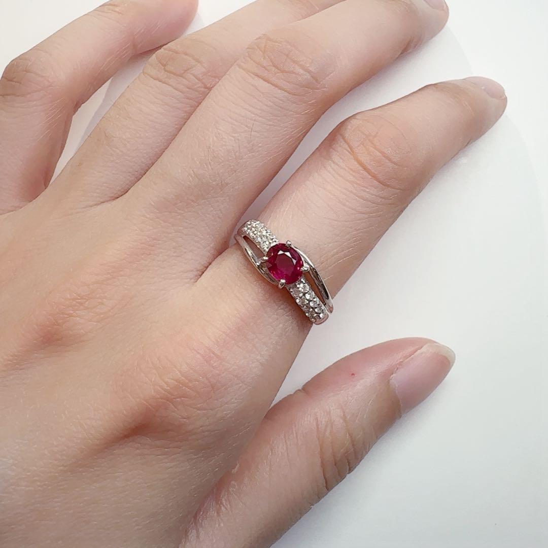 【美品】PT900 ルビー 0.75ct リング ダイヤ