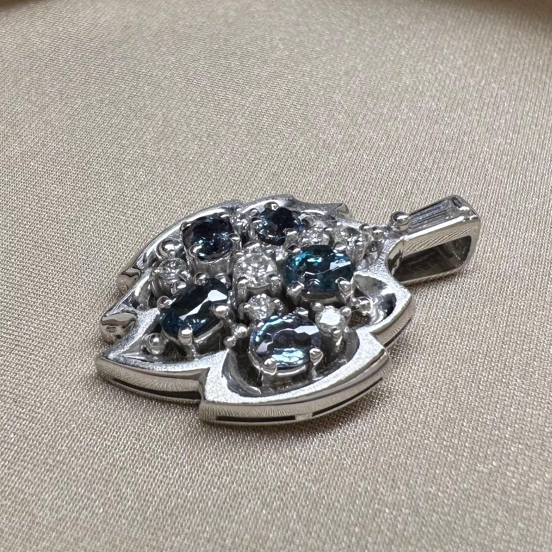 PT900 天然アレキサンドライト ペンダント 1.10ct 変色効果 希少石