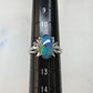 PT900 ブラックオパール1.58ct ダイヤモンドリング 遊色効果