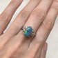 PT900 ブラックオパール1.58ct ダイヤモンドリング 遊色効果