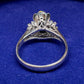 PT900 ブラックオパール1.58ct ダイヤモンドリング 遊色効果