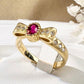 【K18】ルビー 0.46ct リボンデザイン ダイヤ リング