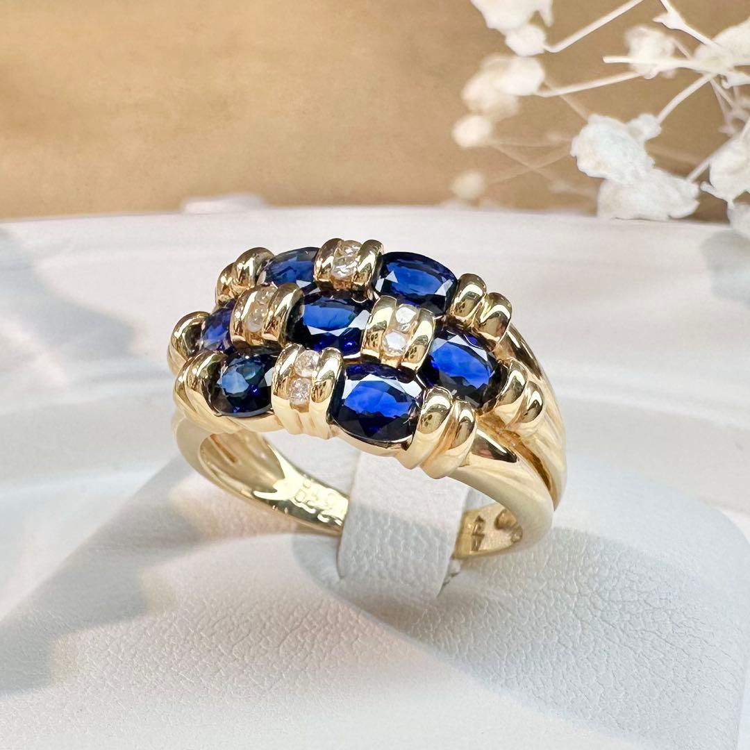 【三越】K18 サファイア 2.20ct リング