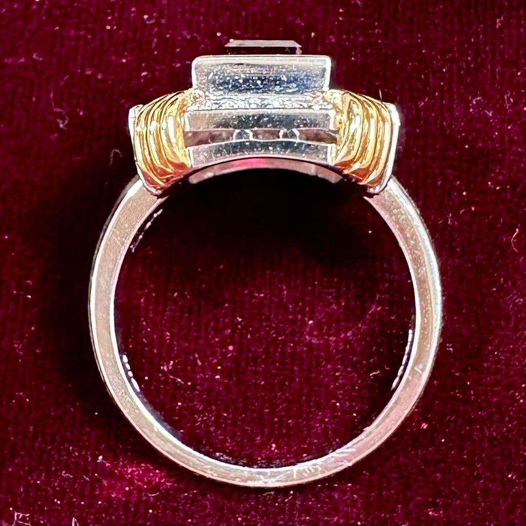 PT900 K18 ルベライト 3.49ct ダイヤモンドリング 昭和レトロ