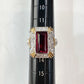 PT900 K18 ルベライト 3.49ct ダイヤモンドリング 昭和レトロ
