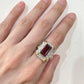 PT900 K18 ルベライト 3.49ct ダイヤモンドリング 昭和レトロ