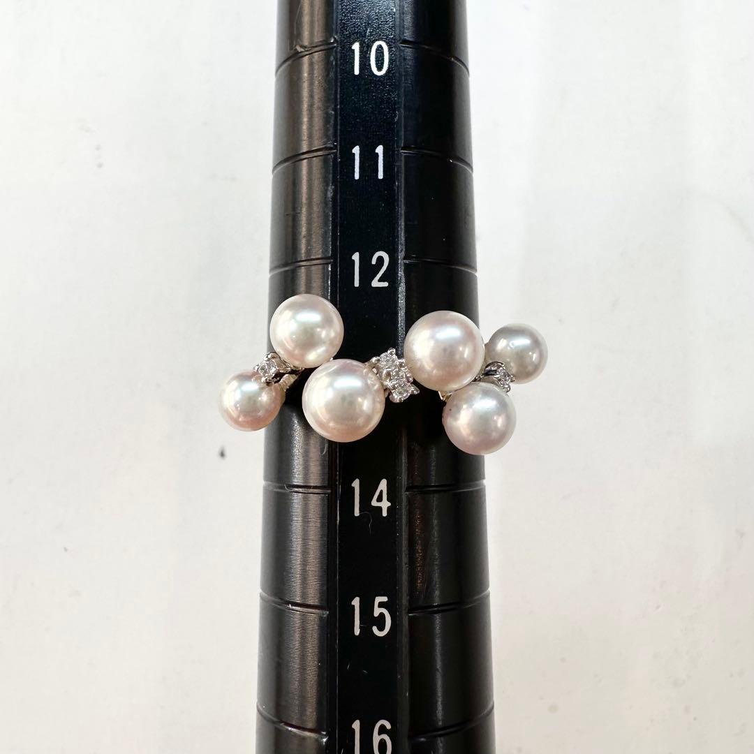 【K18WG】パール 4.4-5.4mm リング