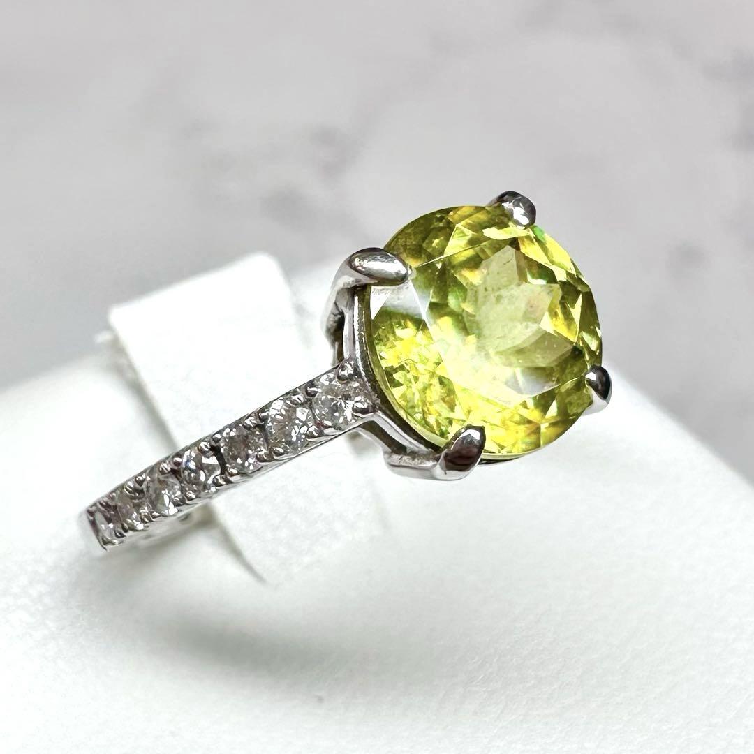 【新品】PT900スフェーン2.08ct リング キラキラファイア