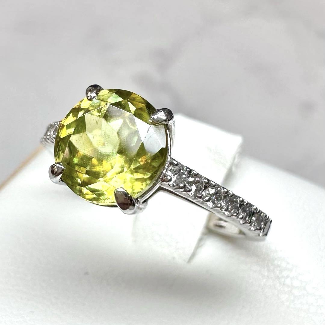 【新品】PT900スフェーン2.08ct リング キラキラファイア