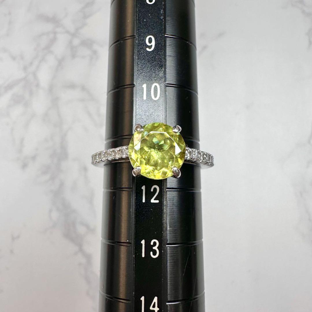 【新品】PT900スフェーン2.08ct リング キラキラファイア