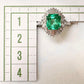 PT900 エメラルド1.93ct バゲットダイヤ リング 大粒