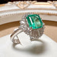 PT900 エメラルド1.93ct バゲットダイヤ リング 大粒