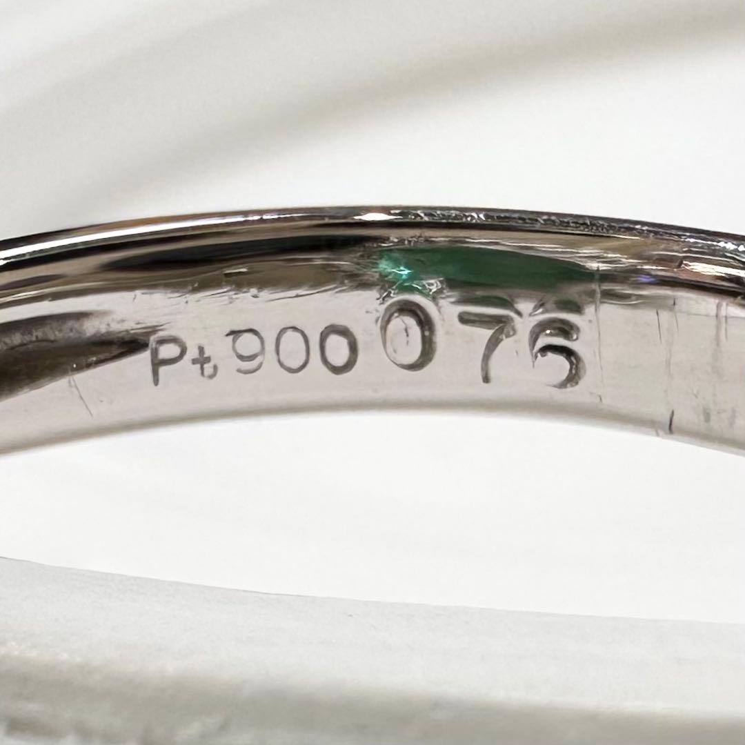 PT900 エメラルド1.93ct バゲットダイヤ リング 大粒