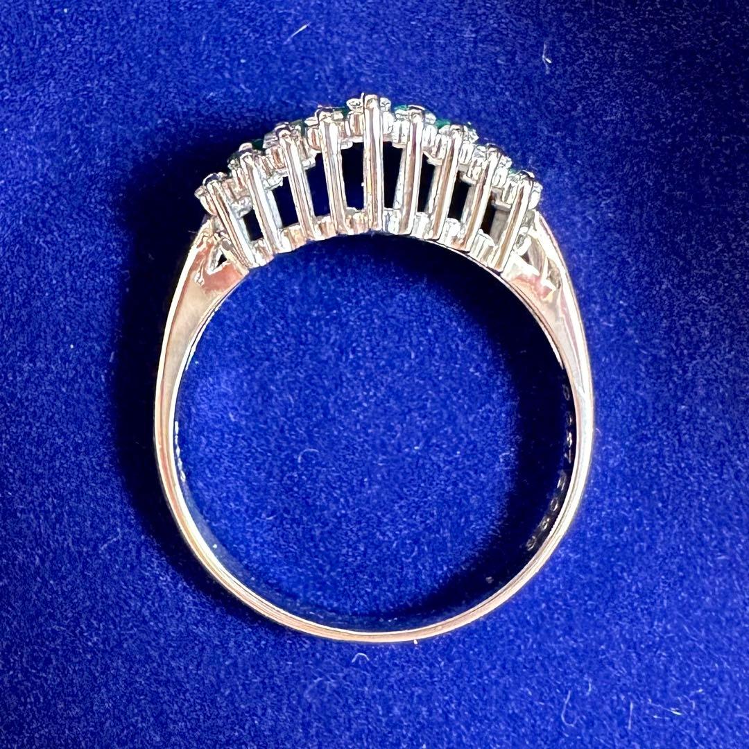 【美品】PT900 エメラルド 0.28ct リング