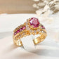 【K18】ルビー 0.43ct リング ダイヤモンド