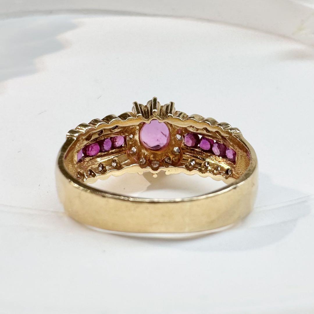 【K18】ルビー 0.43ct リング ダイヤモンド