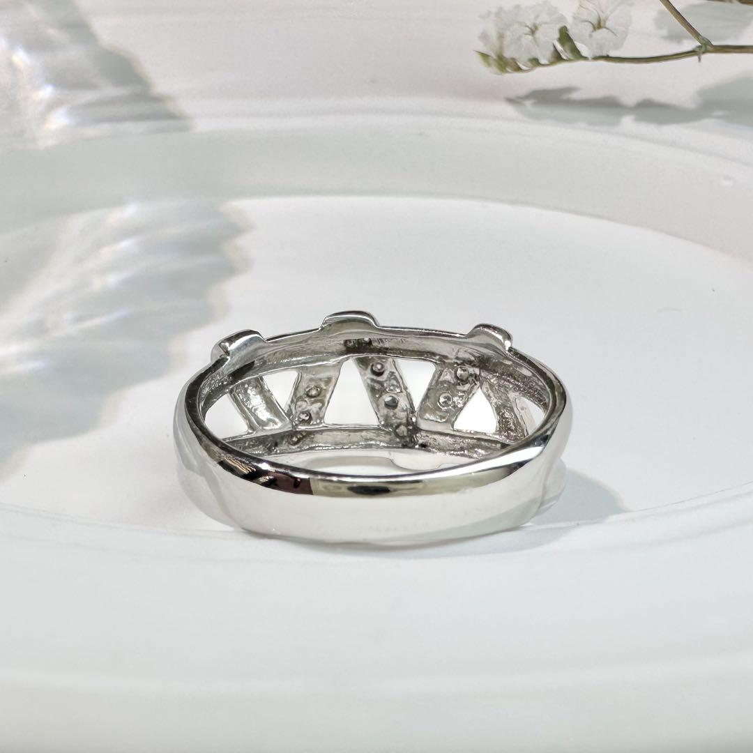 【美品】PT900 ダイヤモンド 0.12ct デザイン リング