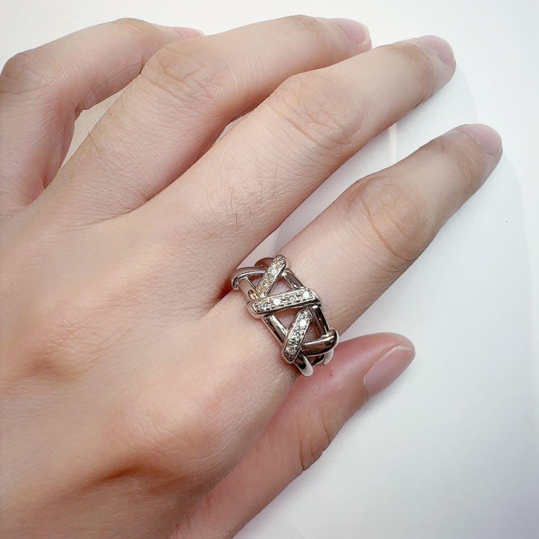 【美品】PT900 ダイヤモンド 0.12ct デザイン リング