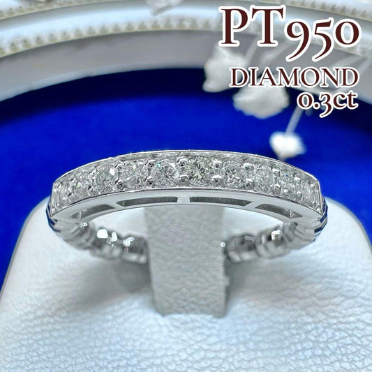 【美品】PT950 ダイヤモンド 0.3ct リング フリーサイズ