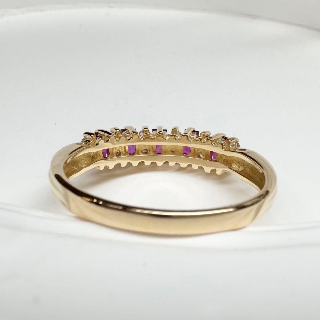 【K18】ルビー ダイヤモンド リング 0.4ct
