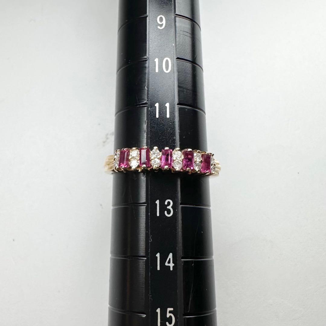 【K18】ルビー ダイヤモンド リング 0.4ct