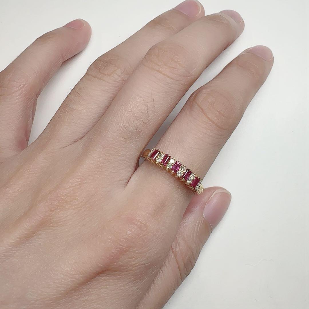 【K18】ルビー ダイヤモンド リング 0.4ct