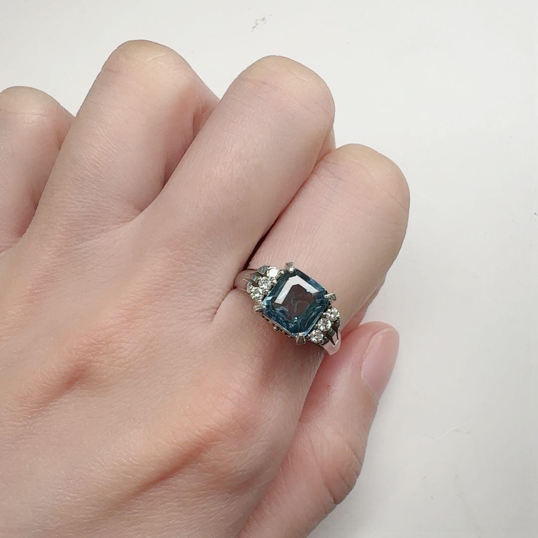【美品】PT900 アクアマリン 1.80ct リング