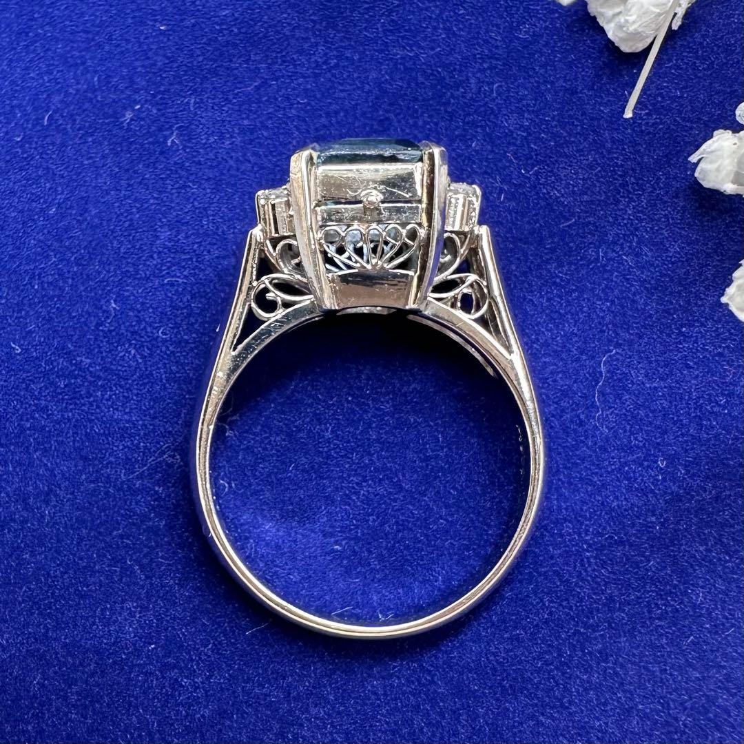 【美品】PT900 アクアマリン 1.80ct リング