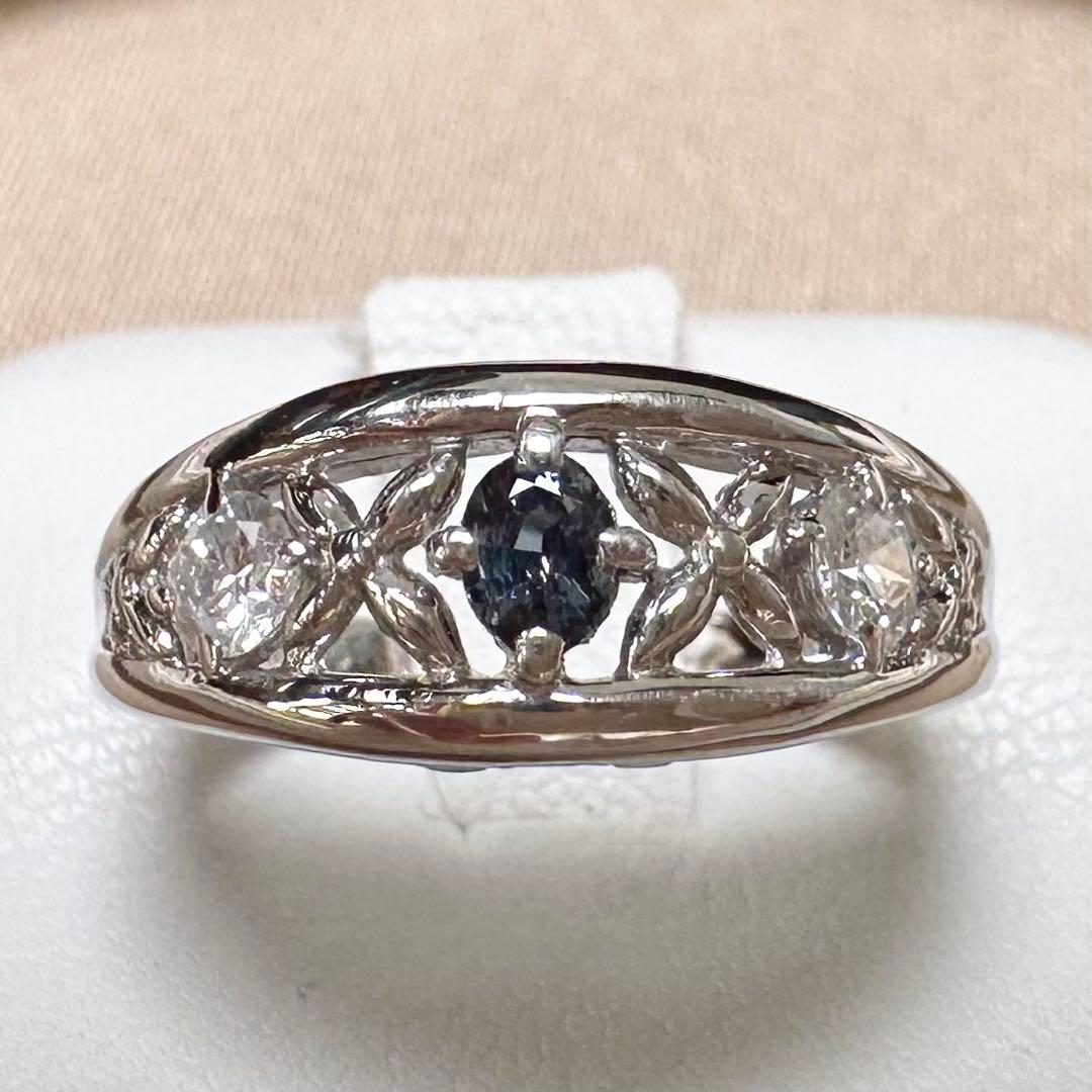 PT900 アレキサンドライト0.14ct カラーチェンジ リング 希少石