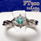 PT900 パライバトルマリ0.15ct ダイヤモンド フラワーリング