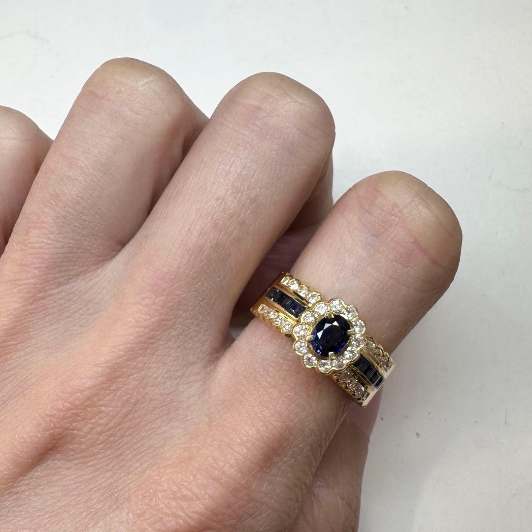 【K18】サファイア 0.44ct リング