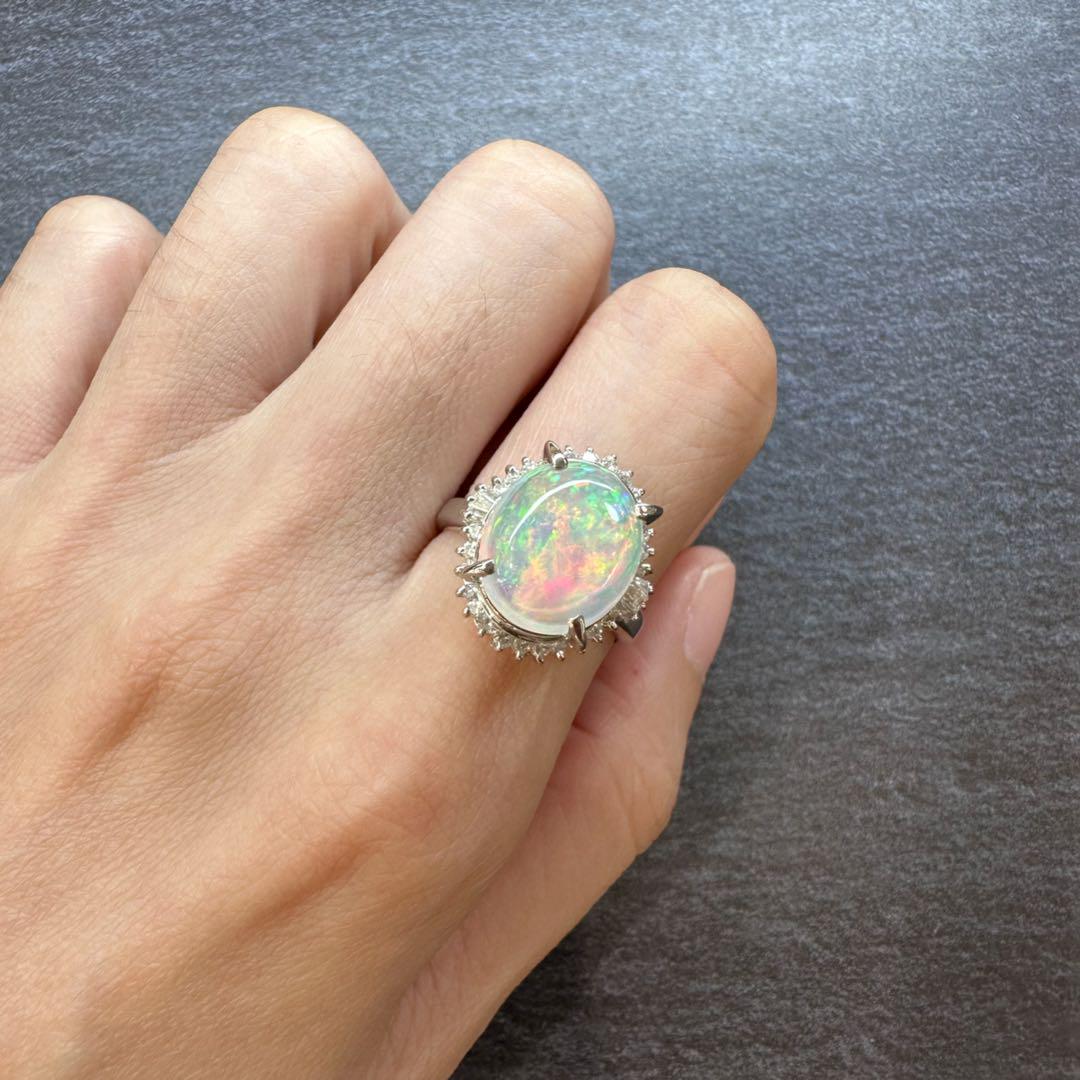 【美品】PT900 クリスタルオパール リング