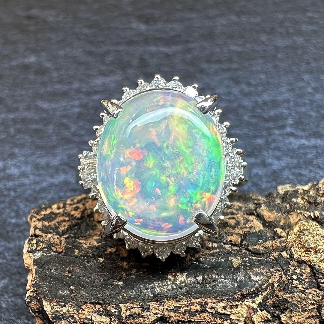 【美品】PT900 クリスタルオパール リング