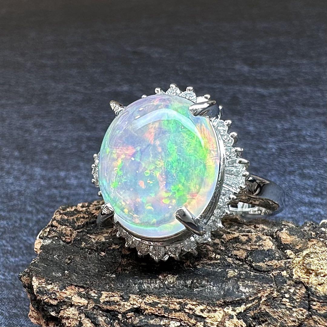 【美品】PT900 クリスタルオパール リング