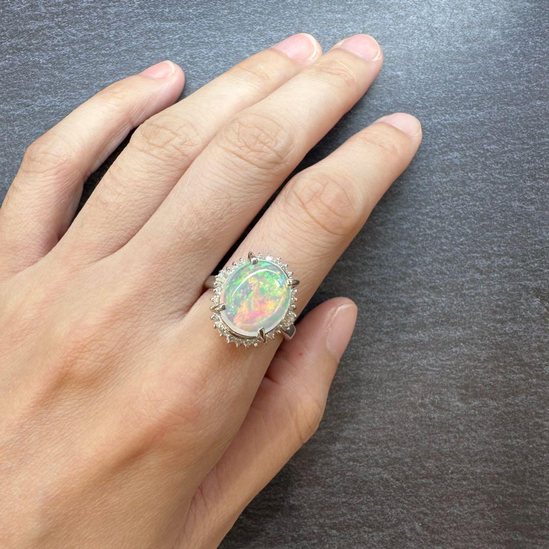 【美品】PT900 クリスタルオパール リング
