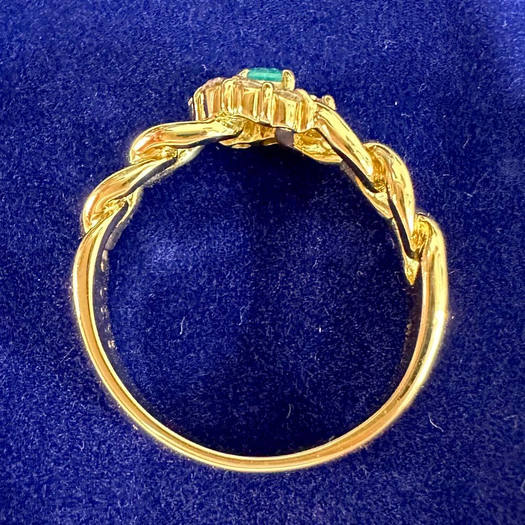 【K18】PT900 パライバトルマリン0.09ct リング