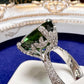 K18 グリーントルマリン 8.63ct ダイヤモンド リング 大粒