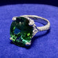 K18 グリーントルマリン 8.63ct ダイヤモンド リング 大粒
