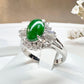 【美品】PT900 翡翠 1.39ct ダイヤモンドリング