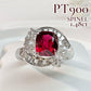 【美品】PT900 ビルマ産　レッドスピネルリング 1.48ct ダイヤモンド