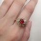 【K18】レッドスピネル 1.13ct ダイヤモンド リング