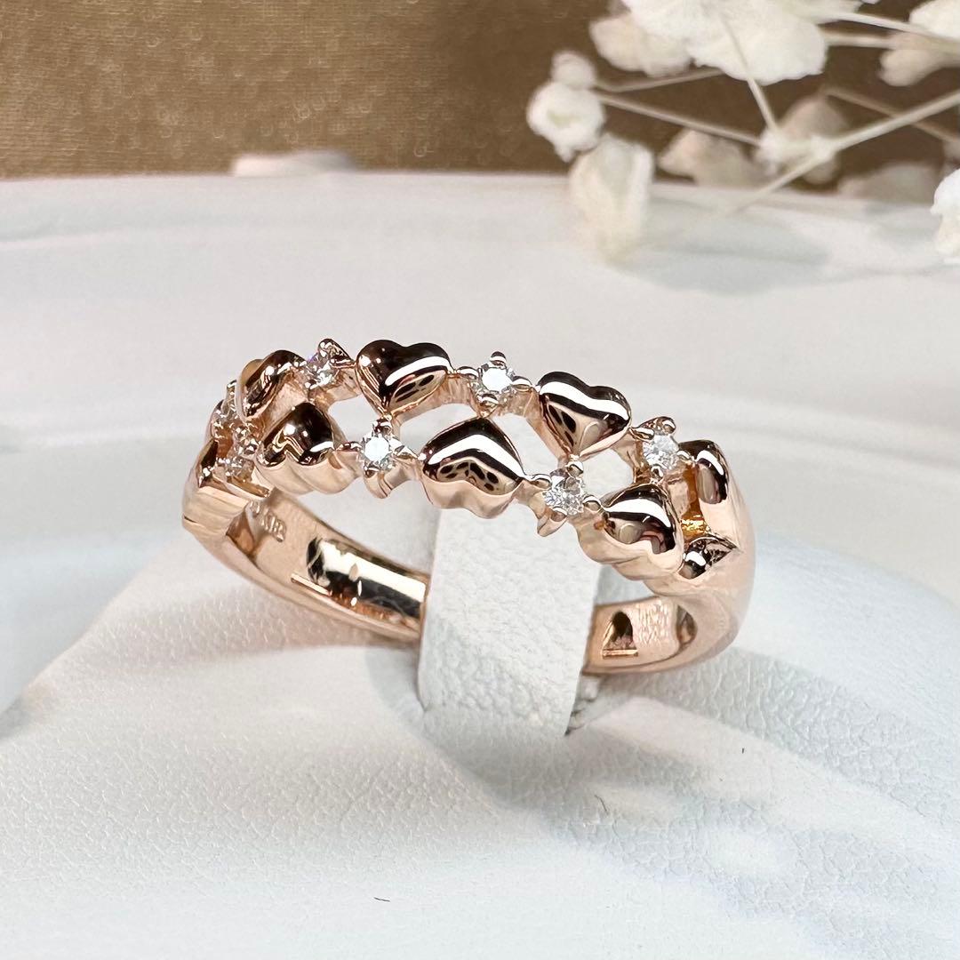 【TASAKI】K18 ダイヤモンド 0.07ct ハートデザイン リング