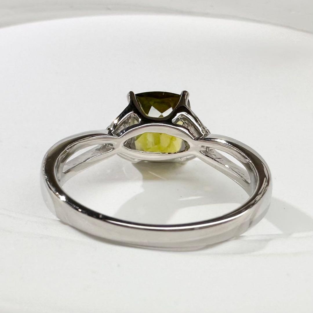 【美品】PT900 スフェーン 1.924ctダイヤ リング