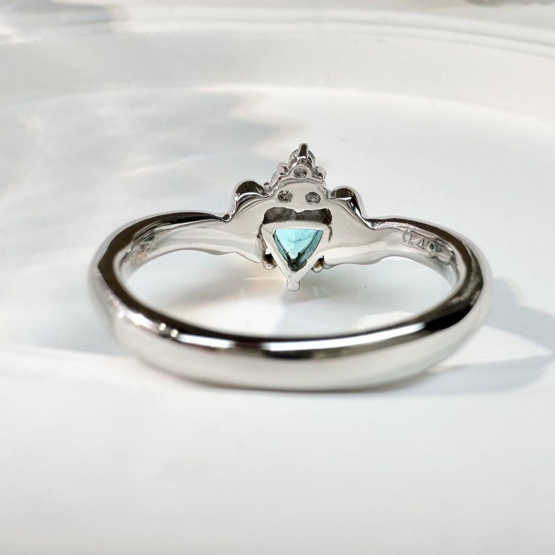 専用ページ【美品】PT900 ブラジル産パライバ トルマリン0.49ct リング GIA付